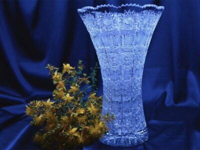 Krištáľová brúsená váza 25 cm - Image 4