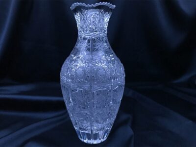 Krištáľová brúsená váza 20 cm