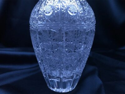 Krištáľová brúsená váza 20 cm - Image 3